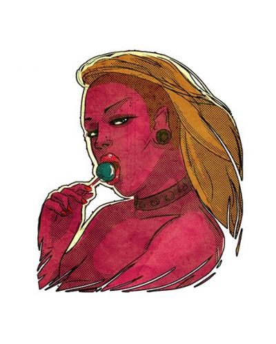 Тениска RockaCoca Lolipop, бяла, размер L