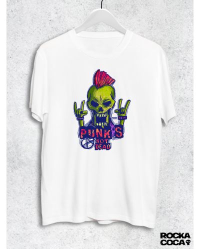 Тениска RockaCoca Punk's not dead, бяла, размер XL - 1