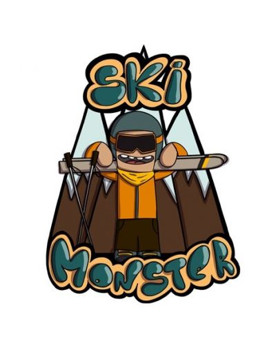 Тениска RockaCoca Ski Monster, бяла, размер S