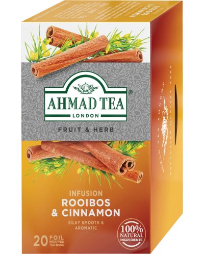 Rooibos & Cinnamon Плодов чай, 20 пакетчета, Ahmad Tea - 1