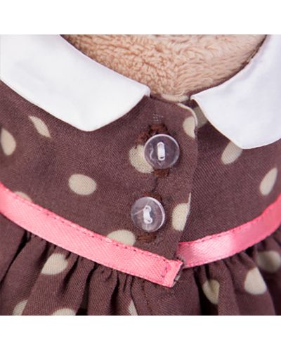 Плюшена играчка Budi Basa - Зайка Ми, с рокля в цвят кафе и цвете, 32 cm - 4