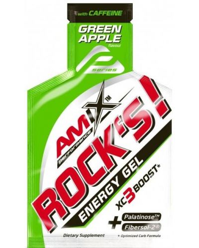 Rock's Energy Gel with Caffeine Box, зелена ябълка, 20 шота x 32 g, Amix - 2