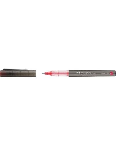 Ролер Faber-Castell Free Ink Needle - 0.5 mm, червен - 2