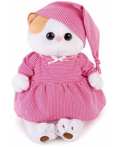 Плюшена играчка Budi Basa - Коте Ли-Ли, с розова пижама, 24 cm - 1