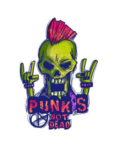 Тениска RockaCoca Punk's not dead, бяла, размер M - 2