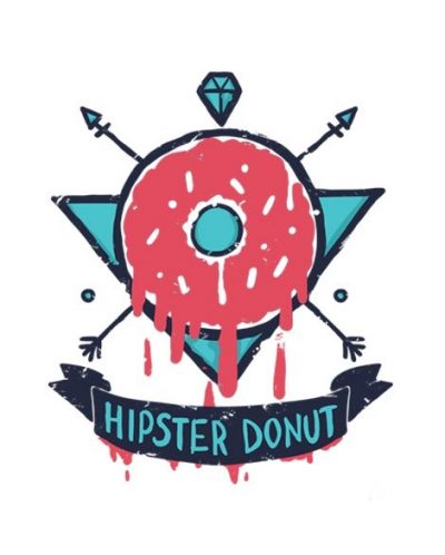 Тениска RockaCoca Hipster Donut, бяла, размер XL - 2