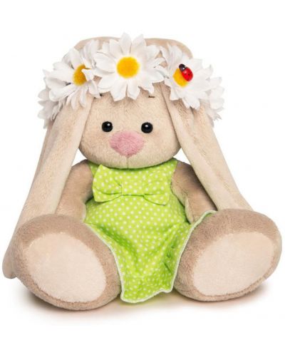 Плюшена играчка Budi Basa - Зайка Ми, бебе, в зелена рокля и венец от маргаритки, 15 cm - 1