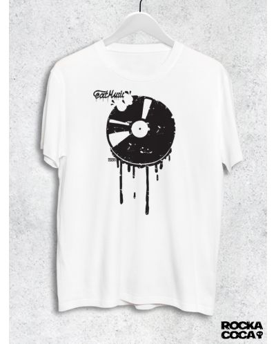 Тениска RockaCoca Vinyl, бяла, размер S - 1