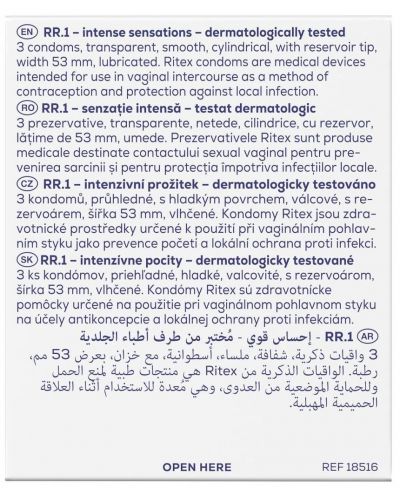 RR.1 Презервативи, класически, 3 броя, Ritex | Ozone.bg