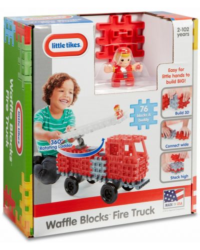 Конструктор Little Tikes Waffle Blocks - Пожарен камион - 5