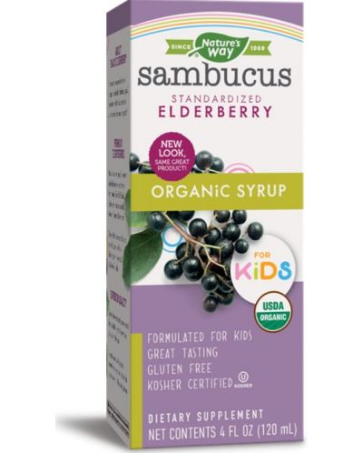 Sambucus Organic Сироп за деца, 120 ml, Nature's Way - 1