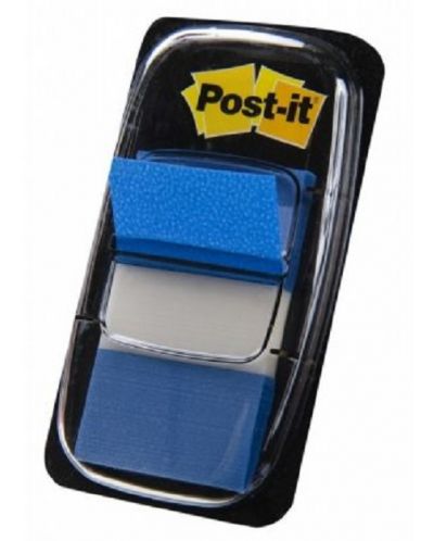 Самозалепващи индекси Post-it 680-2 - Сини, 2.5 х 4.3 cm, 50 броя - 1