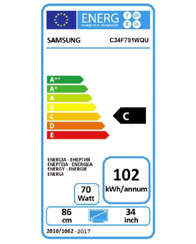 Samsung C34F791WQUX 34", 100Hz, CURVED VA, 1500R, 4ms, 3440x1440, Speakers, DP, DVI, 2xHDMI, USB HUB, 300cd/m2, Mega DCR, 178°/178°, HAS, Tilt, White - 7
