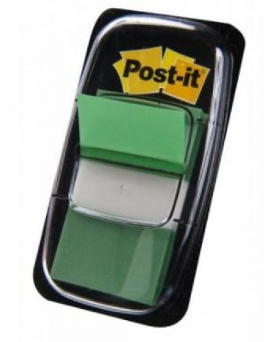 Самозалепващи индекси Post-it 680-3 - Зелени, 2.5 х 4.3 cm, 50 броя - 1