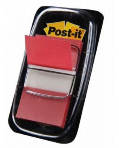 Самозалепващи индекси Post-it 680-1 - Червени, 2.5 х 4.3 cm, 50 броя - 1