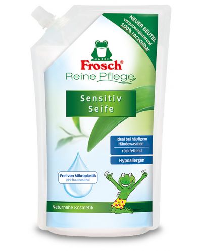 Натурален сапун за деца с пълнител Frosch, 500 ml - 1