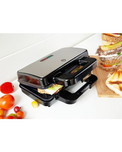 Сандвич-тостер MasterChef - MC ES SDA016, 1000W, 1 степен, сребрист/черен - 2