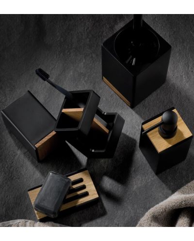 Сапунерка Kela - Cube, 12 x 7 x 3 cm, черна - 2