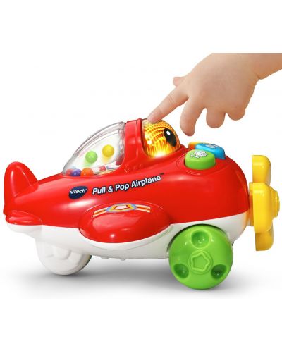 Бебешка играчка Vtech - Музикално самолетче, за дърпане - 3