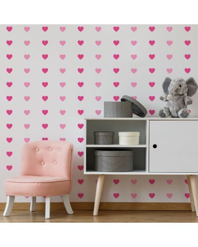 Самозалепващи стикери Printworx - Розови сърца, 240 броя - 2