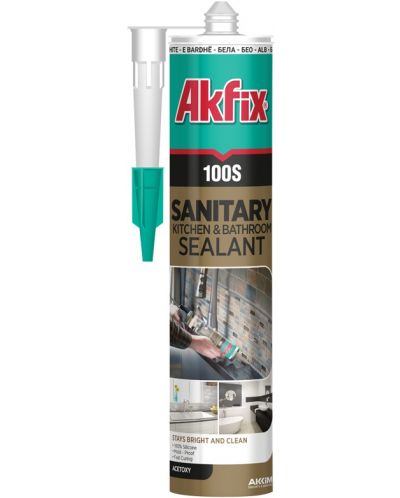 Санитарен силикон Akfix - 100S, 280 ml, бял - 1