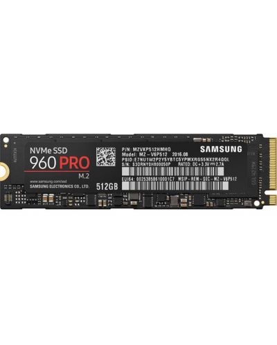 Твърд диск Samsung SSD 960 PRO M2 PCIe 512GB - 1