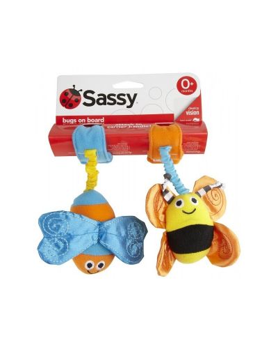 Детска играчка Sassy - Веселите буболечки, пеперуда и пчела