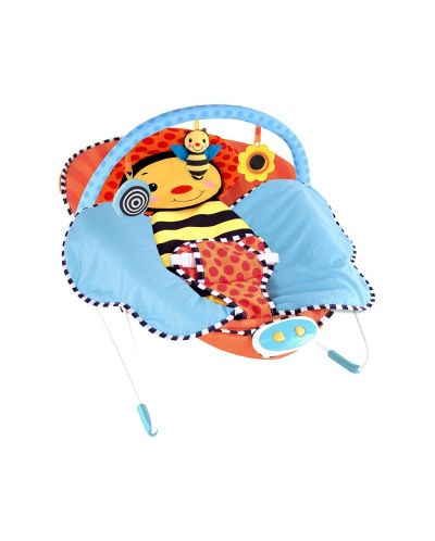 Музикален вибриращ шезлонг с одеялце Sassy - Пчеличка - 1