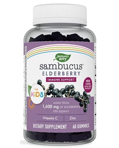 Sambucus Elderberry за деца, 60 желирани таблетки, Nature’s Way - 1