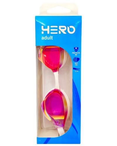 Състезателни очила за плуване HERO - Viper, бели/розови - 3