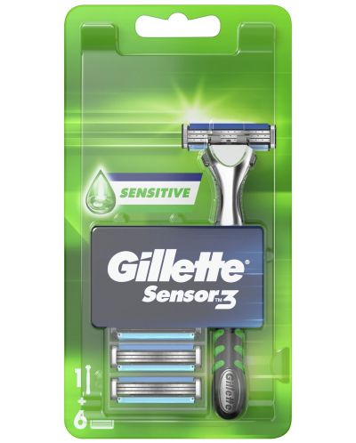 Gillette Sensor 3 Самобръсначка Sensitive, с 6 сменяеми ножчета - 1