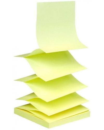 Самозалепващи листчета Apli - жълти Z-листчета, 75 х 75 mm, 100 броя - 2