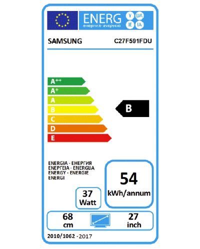 Samsung C27F591FDUX, 27" CURVED VA LED, 4ms, 1920x1080, DP, HDMI, D-SUB, 250cd/m2, Mega DCR, 178°/178°, White - 6