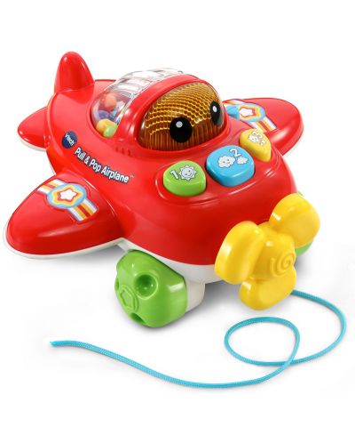 Бебешка играчка Vtech - Музикално самолетче, за дърпане - 1