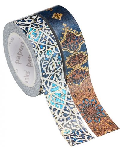 Декоративно тиксо Paperblanks - Granada Turquoise & Safavid Indigo, 2 броя - 1
