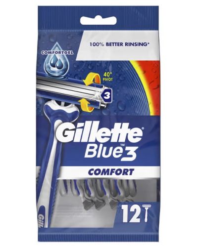 Gillette Blue 3 Самобръсначки за еднократна употреба, 12 броя - 1