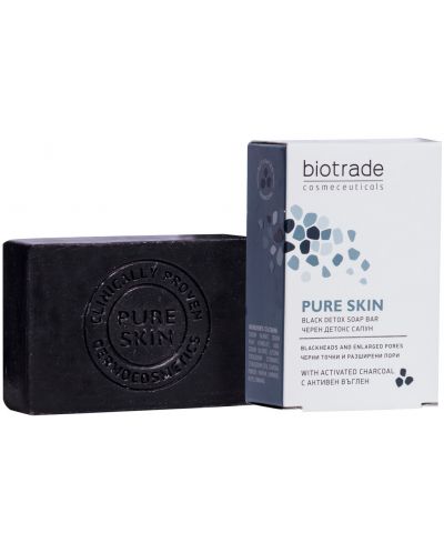 Biotrade Pure Skin Детокс сапун с активен въглен, 100 g - 1
