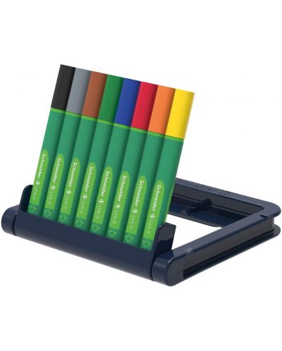 Комплект флумастери Schneider - Link-It, 8 цвята, в кутия със стойка - 2