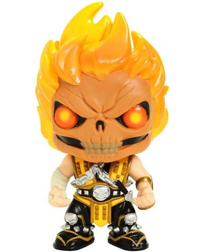 Фигура Funko Pop! Games: Mortal Kombat X - Scorpion flaming skull, #255