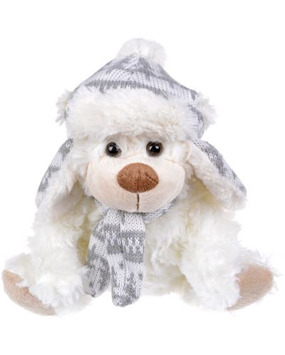 Плюшена играчка Morgenroth Plusch – Меченце със сива плетена шапка и шал, 24 cm - 1