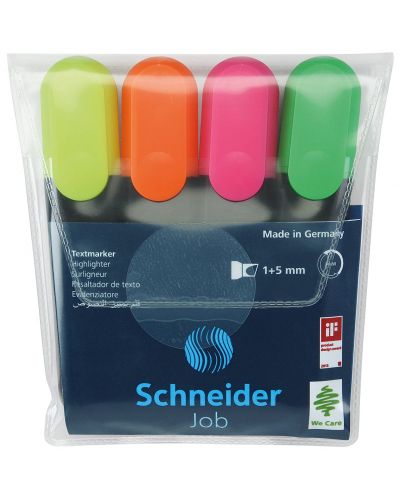 Комплект от 4 цвята текст маркери Schneider Job - 1