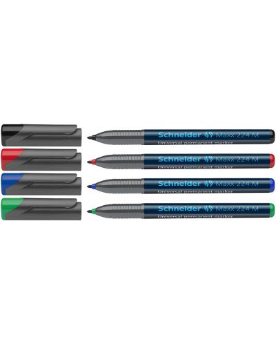 Комплект от 4 цвята маркери Schneider перманент OHP Maxx 224 M, 1.0 mm - 6