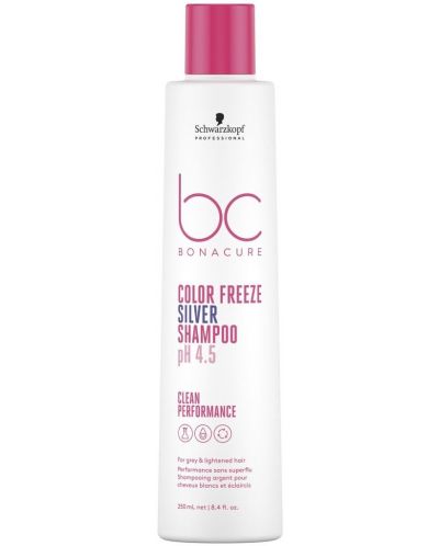 Schwarzkopf Professional BC Color Freeze pH 4.5 Сребърен шампоан, 250 ml - 1