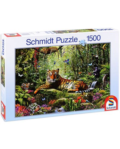 Пъзел Schmidt от 1500 части - Тигри в джунглата - 1