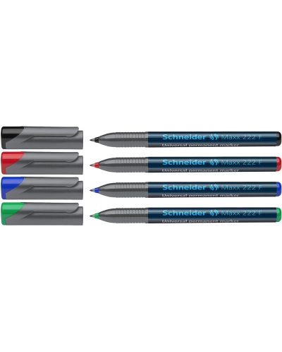 Комплект от 4 цвята маркери Schneider перманент OHP Maxx 222 F, 0.7 mm - 2