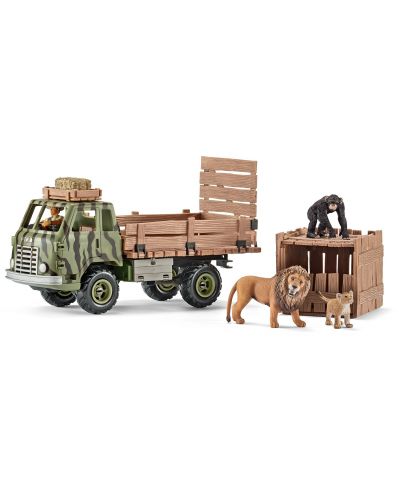 Комплект Schleich от серията "Диви животни" - Safari Animal Rescue Truck - 2