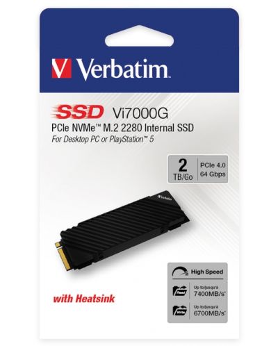 SDD памет Verbatim - Vi7000G, 2TB, M.2, PCIe - 5