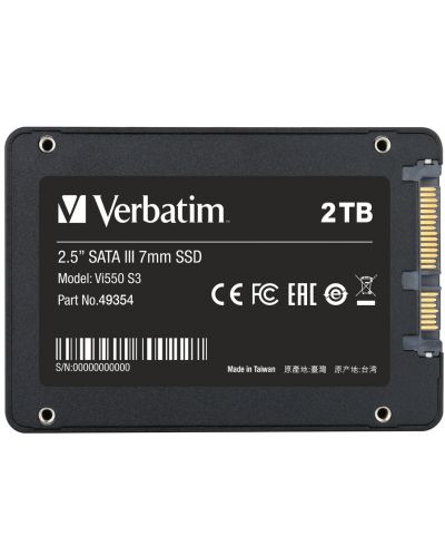 SDD памет Verbatim - Vi550 S3, 2TB, 2.5'', SATA III - 3