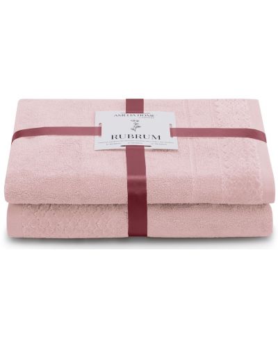 Сет от 2 хавлиени кърпи AmeliaHome - Rubrum, розови - 1