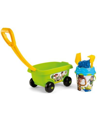 Детски плажен комплект Smoby Toy Story - Количка с кофичка за пясък - 1